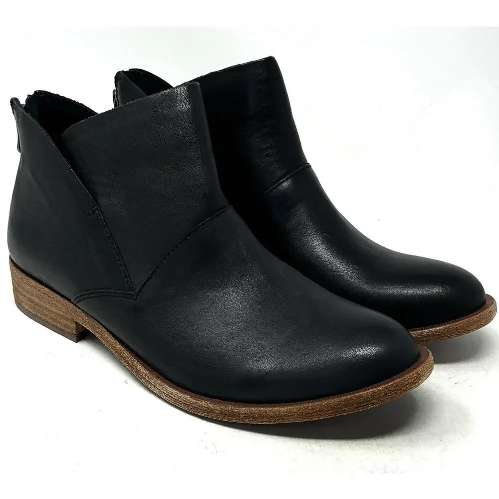 Kork Ease Ryder Black Leather Ankle Bootie Zip Boots Size 7 NEW - Picture 4 of 11